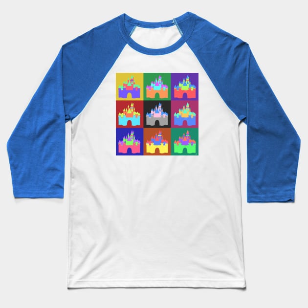 Castle Pop Art Baseball T-Shirt by SE Art and Design